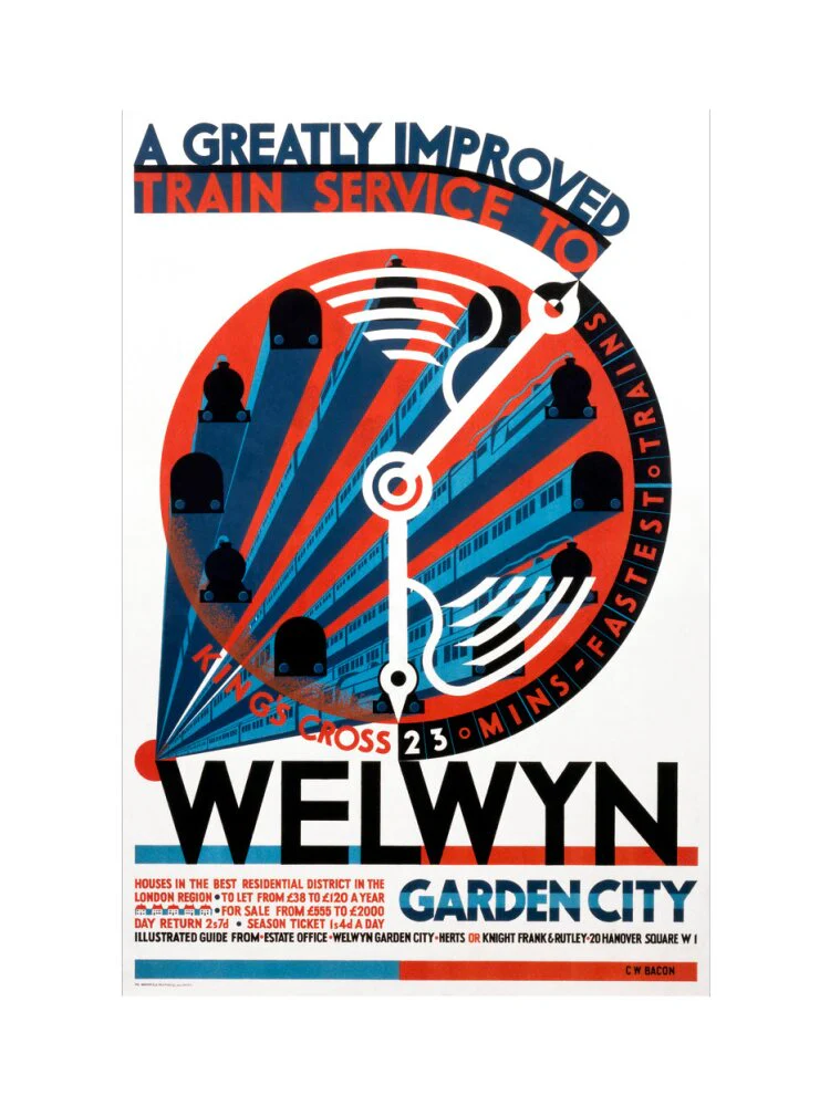 'Welwyn Garden City', railway poster, c 1930s. - Image 7