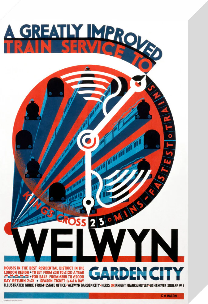 'Welwyn Garden City', railway poster, c 1930s. - Image 78