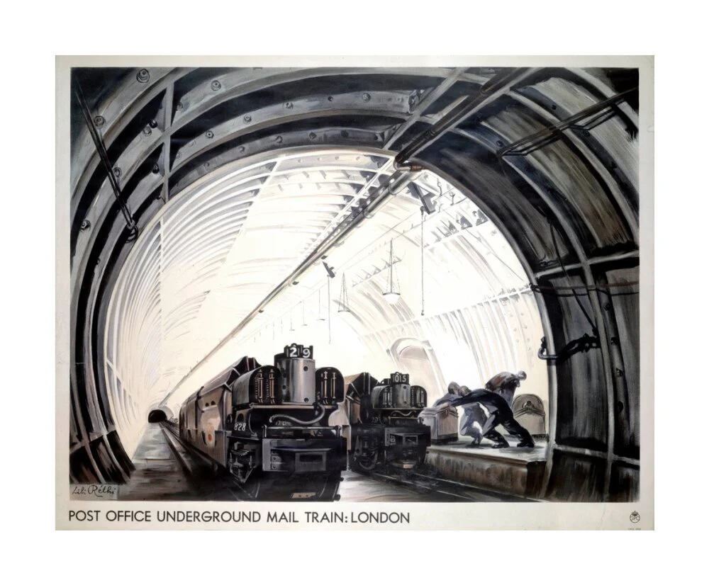 'Post Office Underground Mail Train: London', GPO poster, c 1950s. - Image 29