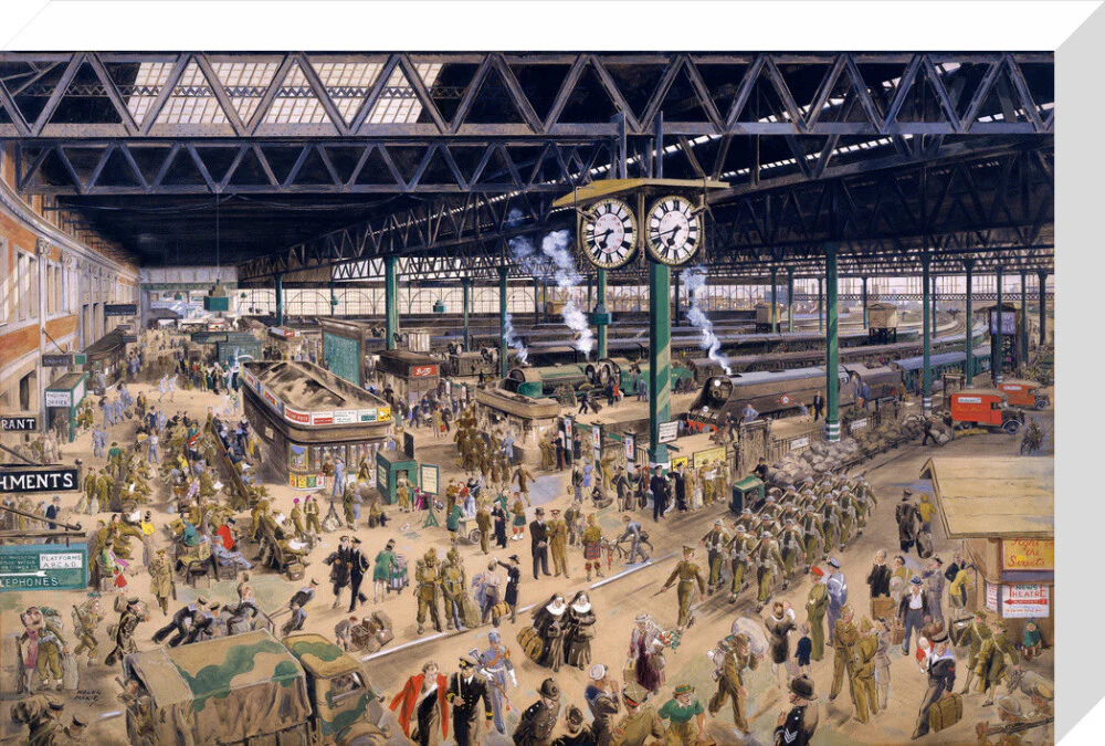 'Waterloo Station', watercolour for an SR poster, 1948. - Image 83