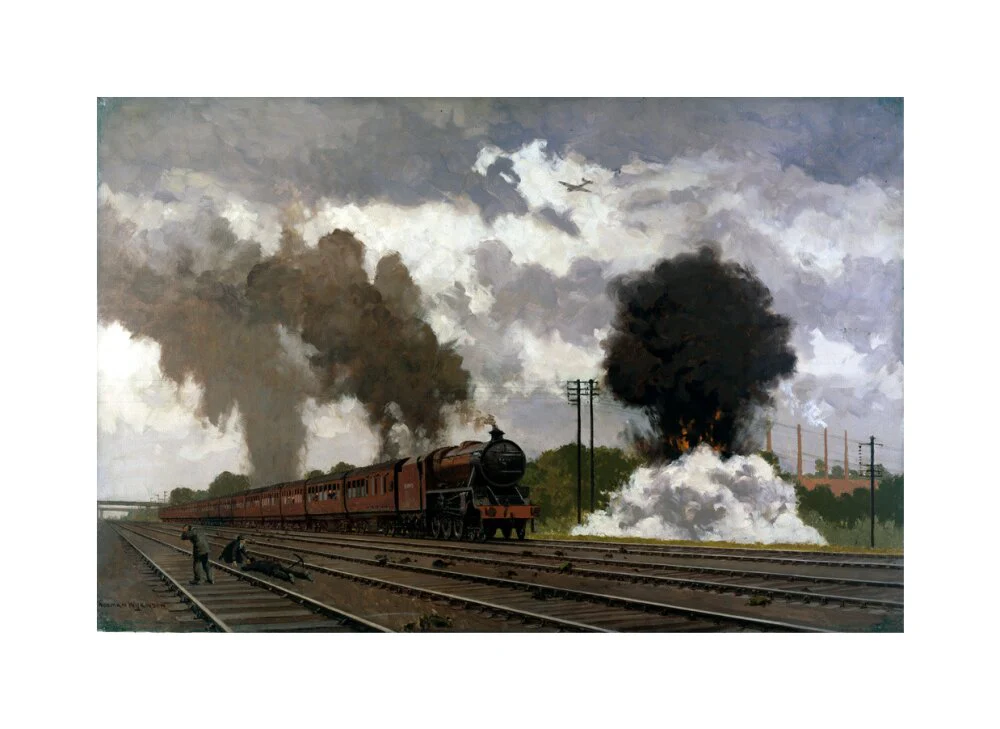 The London Midland Scottish express train being bombed, October 1940. - Image 28