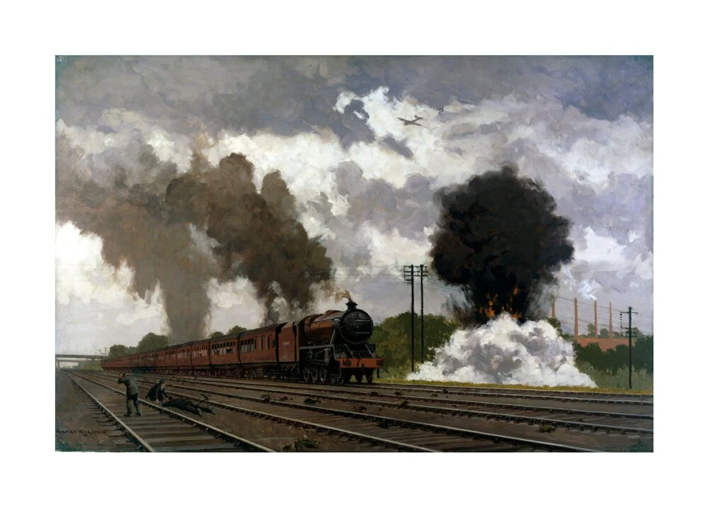 The London Midland Scottish express train being bombed, October 1940. - Image 29