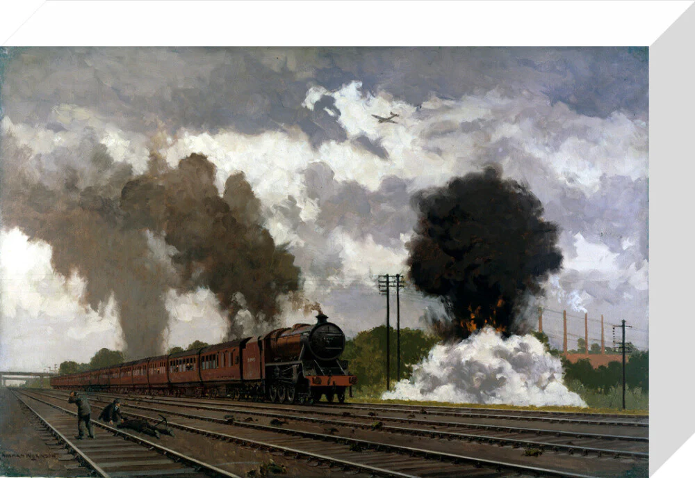 The London Midland Scottish express train being bombed, October 1940. - Image 31