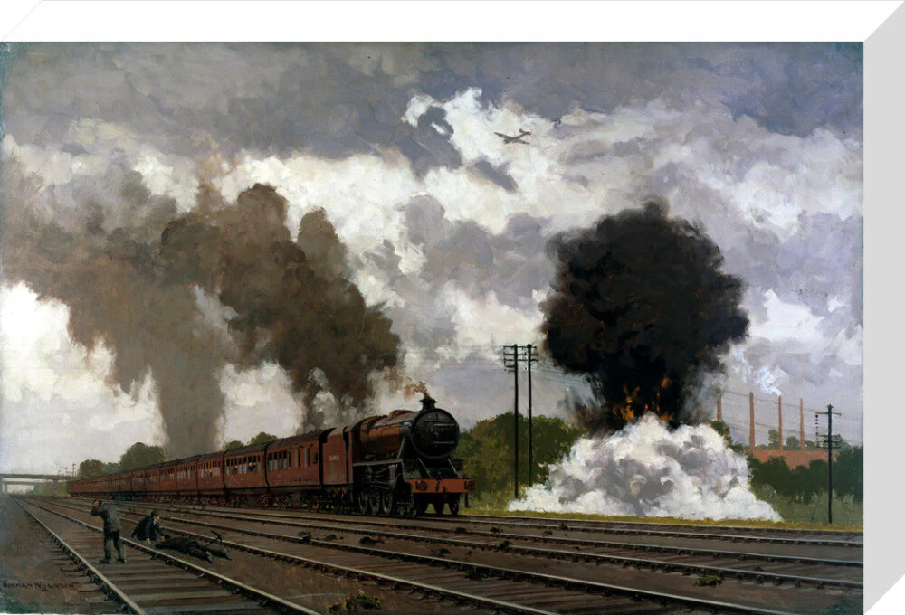 The London Midland Scottish express train being bombed, October 1940. - Image 32