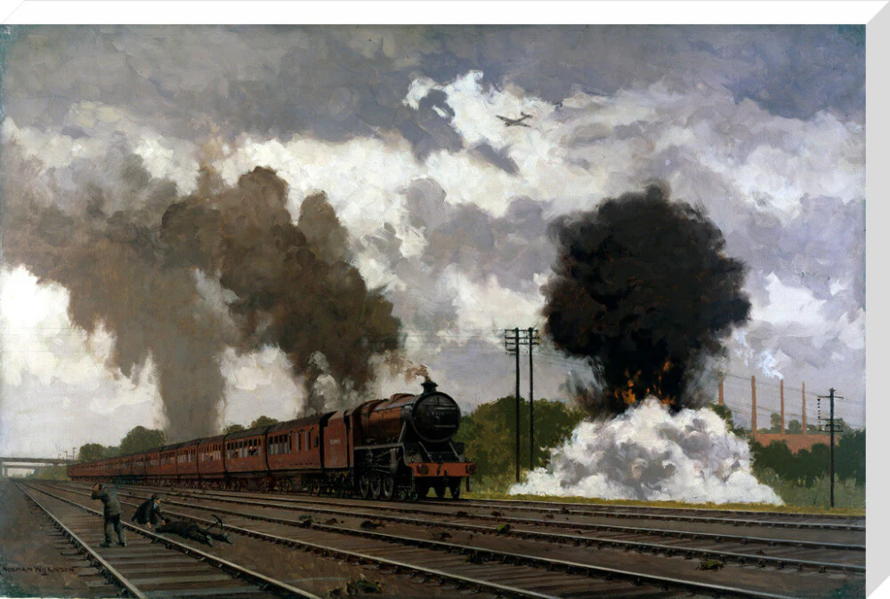 The London Midland Scottish express train being bombed, October 1940. - Image 34