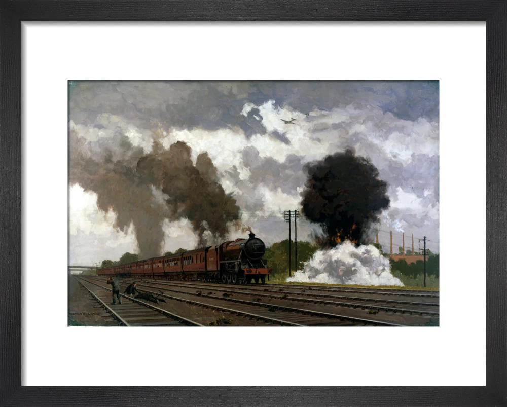 The London Midland Scottish express train being bombed, October 1940. - Image 36