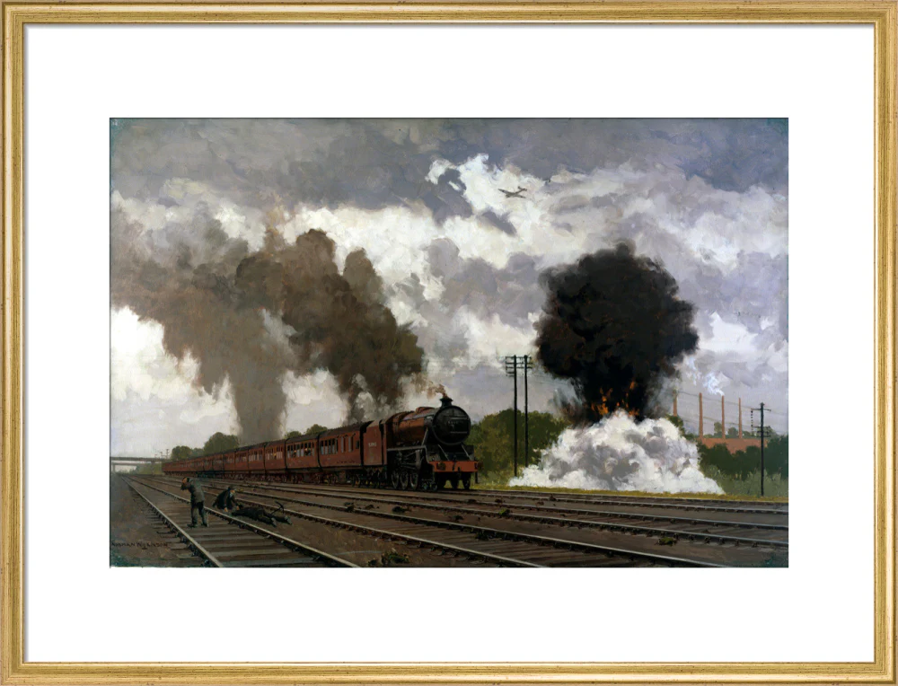 The London Midland Scottish express train being bombed, October 1940. - Image 53