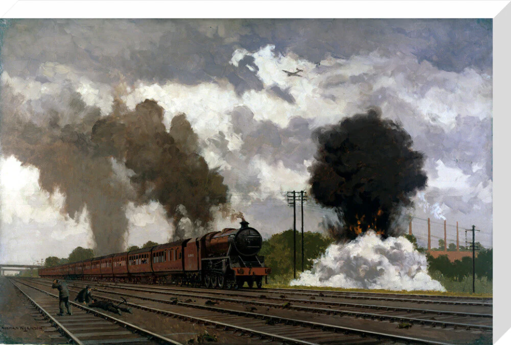 The London Midland Scottish express train being bombed, October 1940. - Image 66