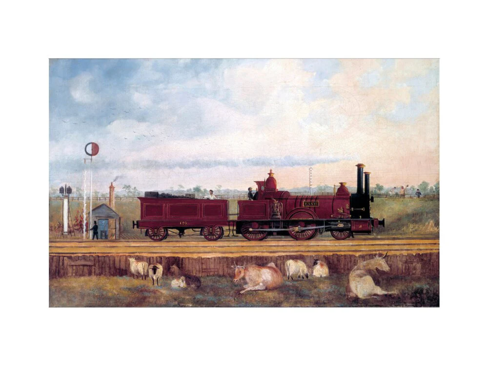 'Dane' London & South Western Railway locomotive no 126, c 1850s. - Image 7