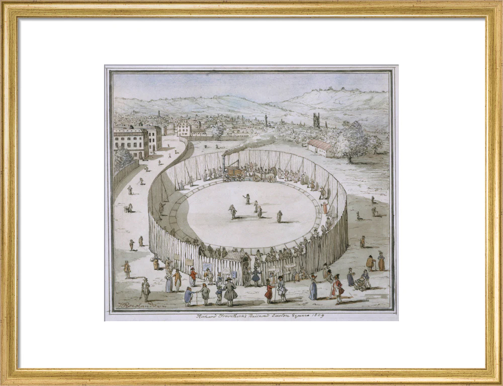 'Richard Trevithick's Railroad, Euston Square, 1809', 1808. - Image 15