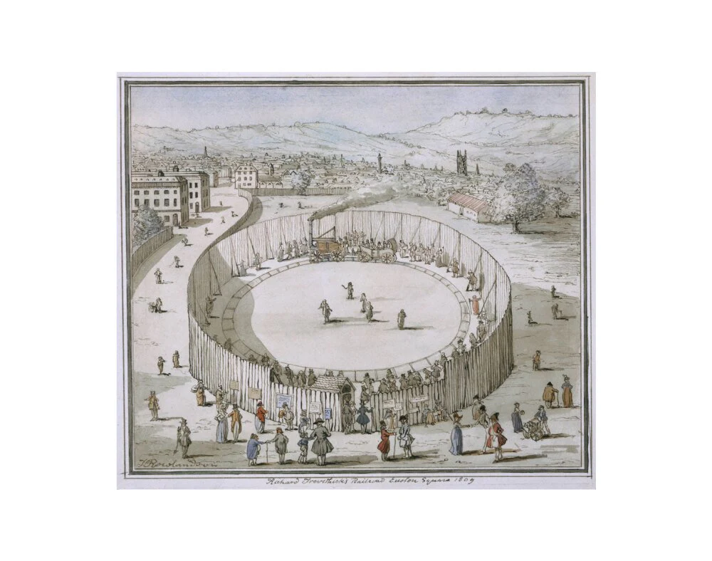 'Richard Trevithick's Railroad, Euston Square, 1809', 1808. - Image 2