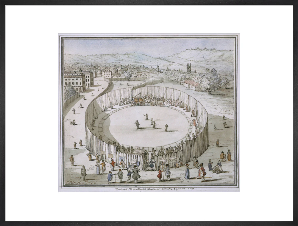 'Richard Trevithick's Railroad, Euston Square, 1809', 1808. - Image 23