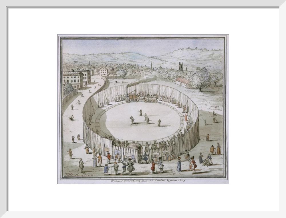 'Richard Trevithick's Railroad, Euston Square, 1809', 1808. - Image 47