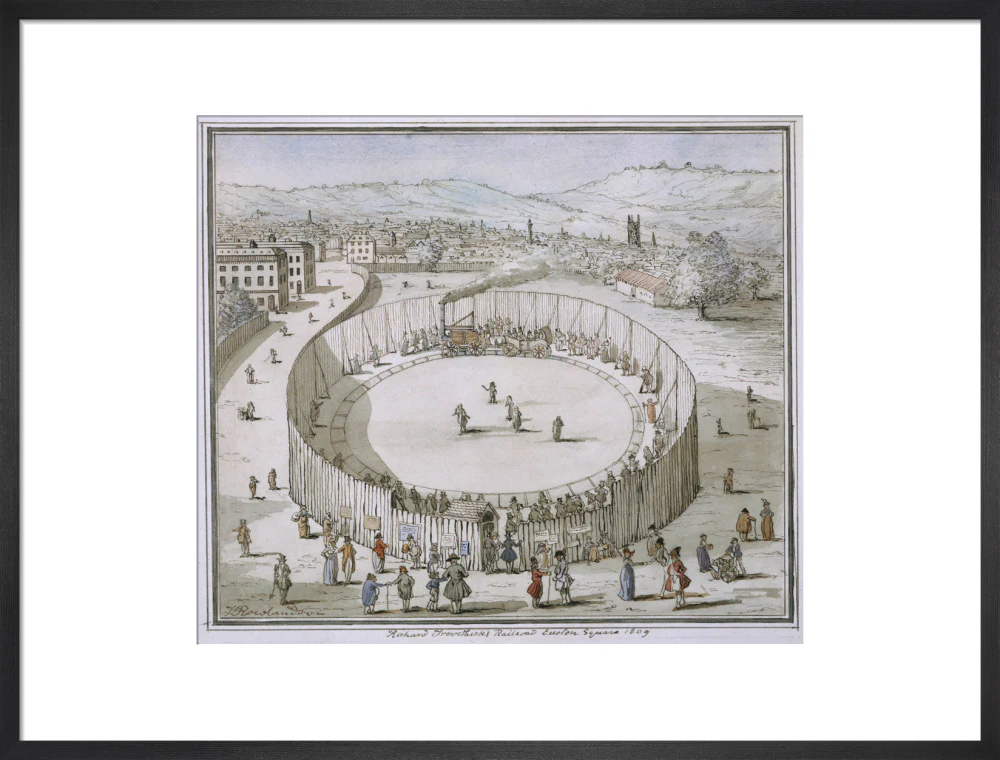 'Richard Trevithick's Railroad, Euston Square, 1809', 1808. - Image 51