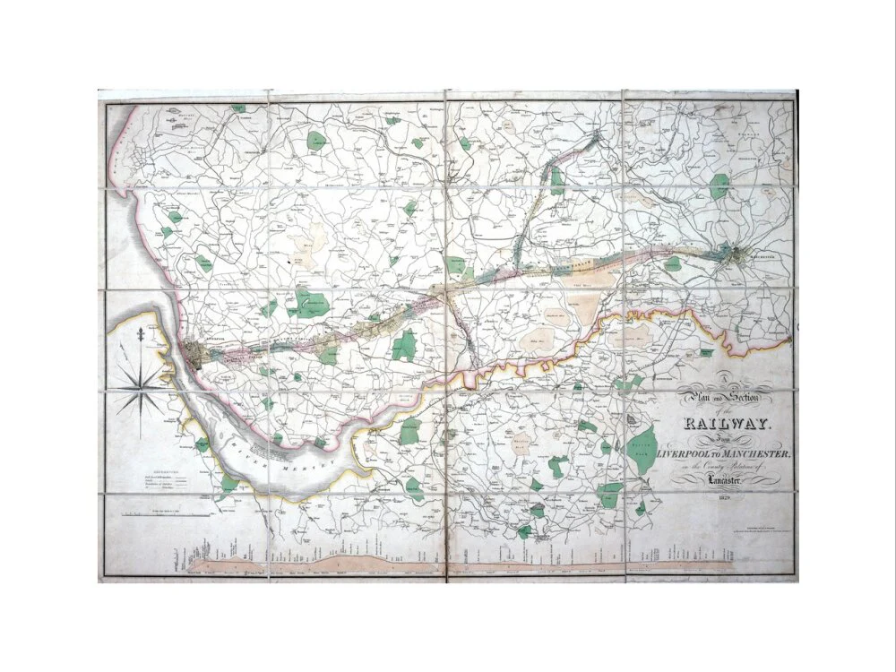 Stephenson's map of the Liverpool & Manchester Railway, c 1824-1830. - Image 12
