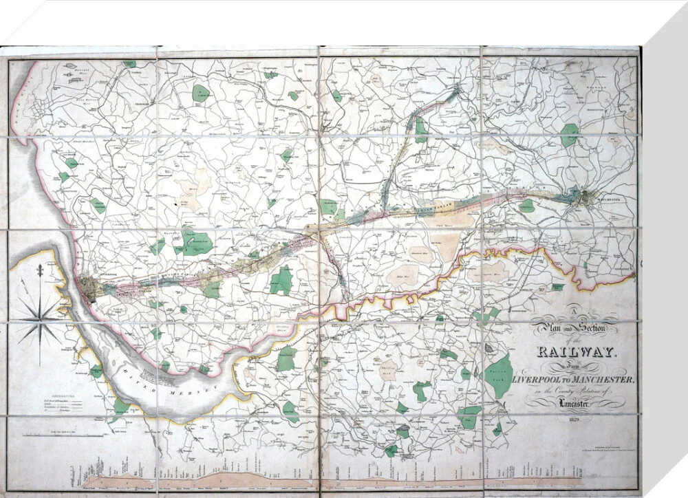 Stephenson's map of the Liverpool & Manchester Railway, c 1824-1830. - Image 31