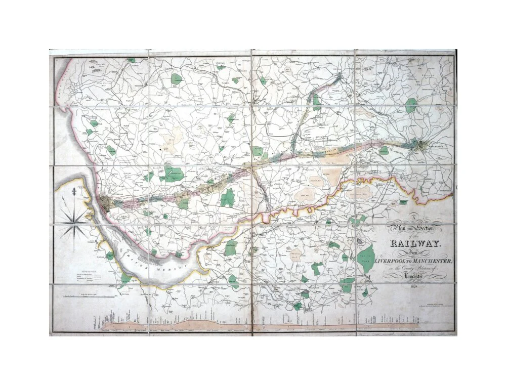 Stephenson's map of the Liverpool & Manchester Railway, c 1824-1830. - Image 61