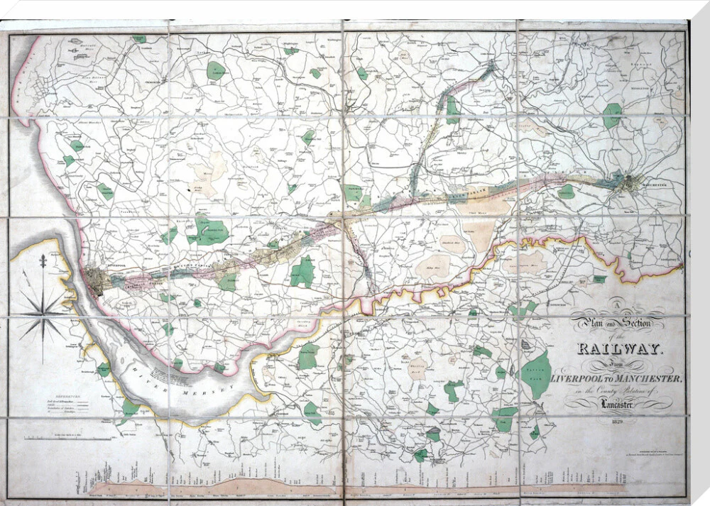 Stephenson's map of the Liverpool & Manchester Railway, c 1824-1830. - Image 67