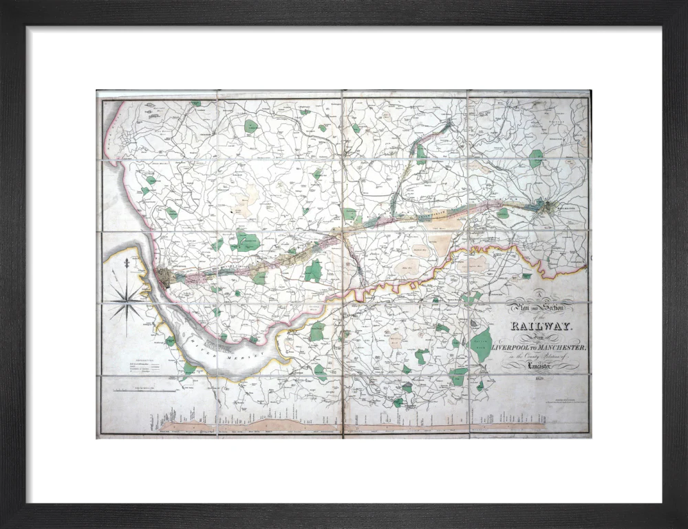 Stephenson's map of the Liverpool & Manchester Railway, c 1824-1830. - Image 8