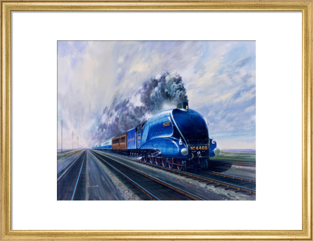 'Mallard' steam locomotive hauling carriages at speed, c 1938. - Image 15