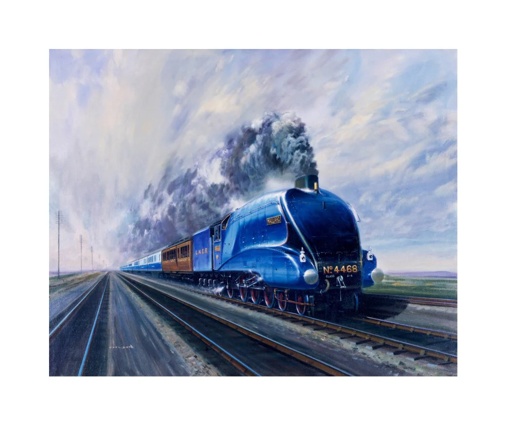 'Mallard' steam locomotive hauling carriages at speed, c 1938. - Image 28