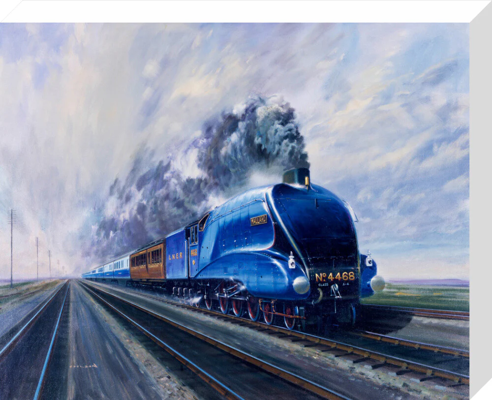 'Mallard' steam locomotive hauling carriages at speed, c 1938. - Image 32
