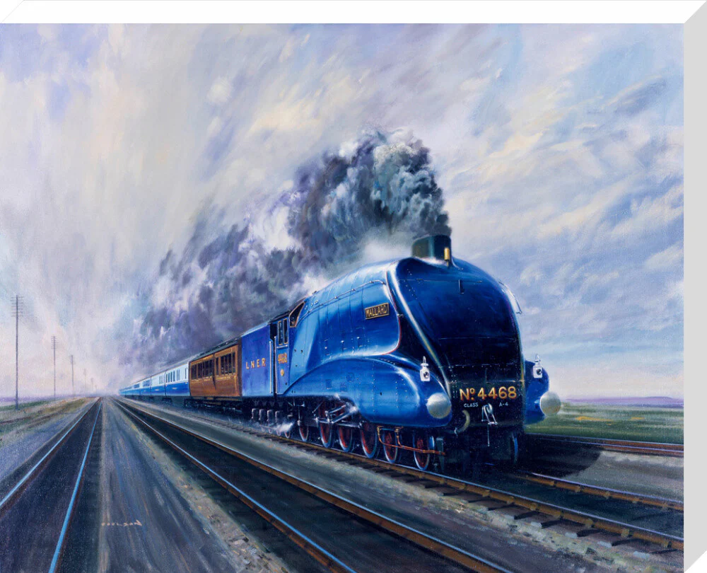 'Mallard' steam locomotive hauling carriages at speed, c 1938. - Image 33