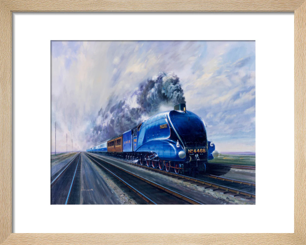 'Mallard' steam locomotive hauling carriages at speed, c 1938. - Image 6