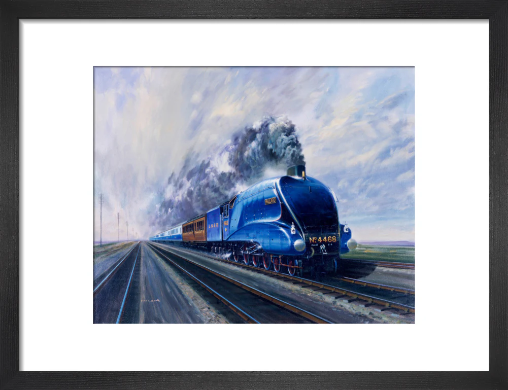 'Mallard' steam locomotive hauling carriages at speed, c 1938. - Image 8