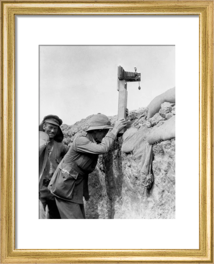 Soldier taking a photograph with a camera attached to a periscope, c 1915. - Image 5