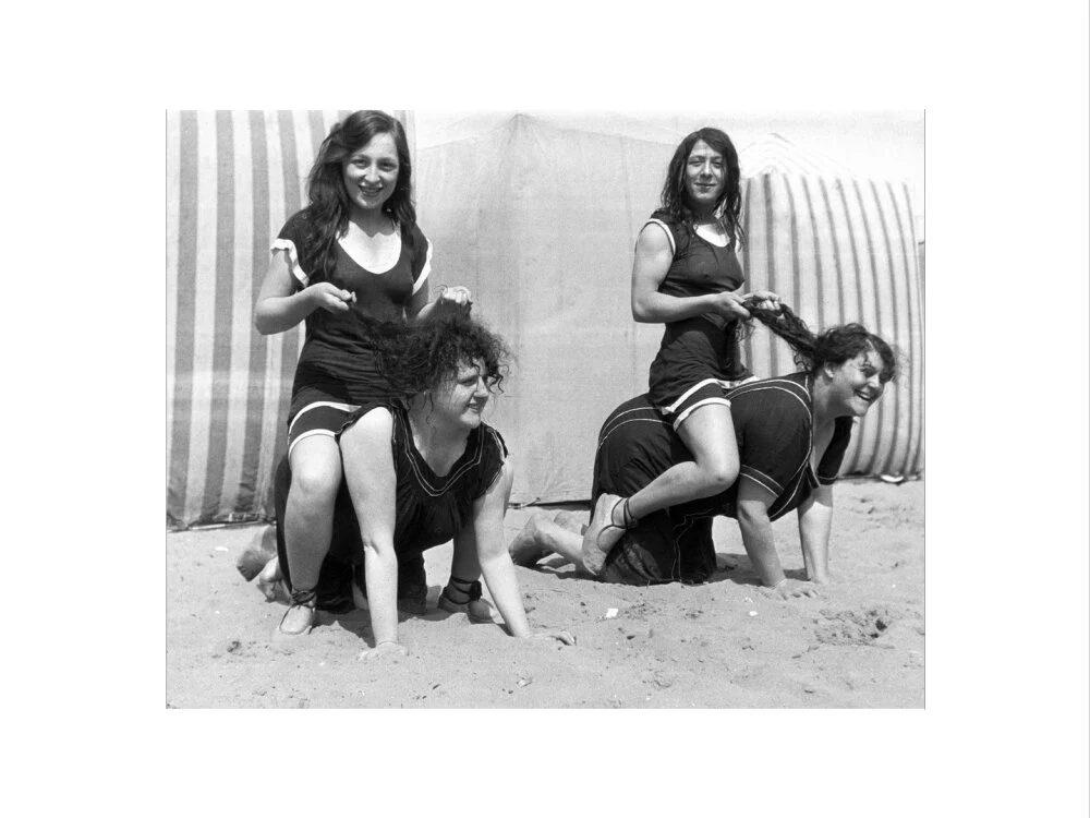 Horseplay on the beach, c 1920s. - Image 50