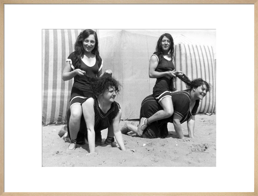 Horseplay on the beach, c 1920s. - Image 59