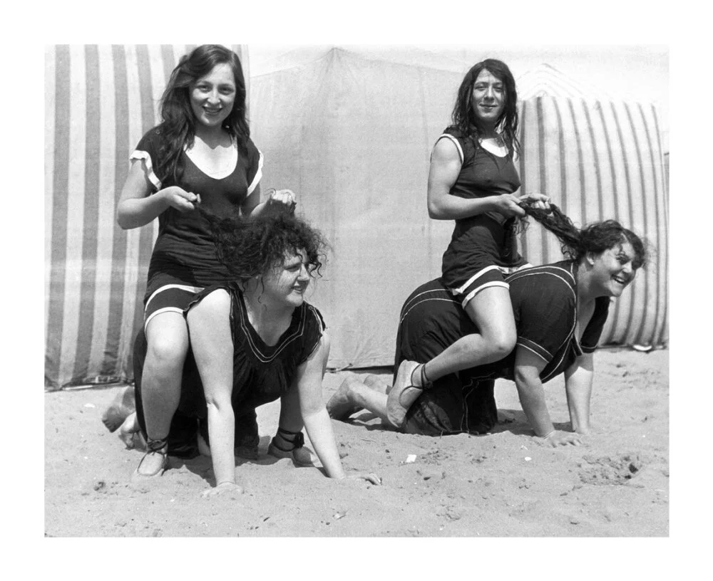 Horseplay on the beach, c 1920s. - Image 63