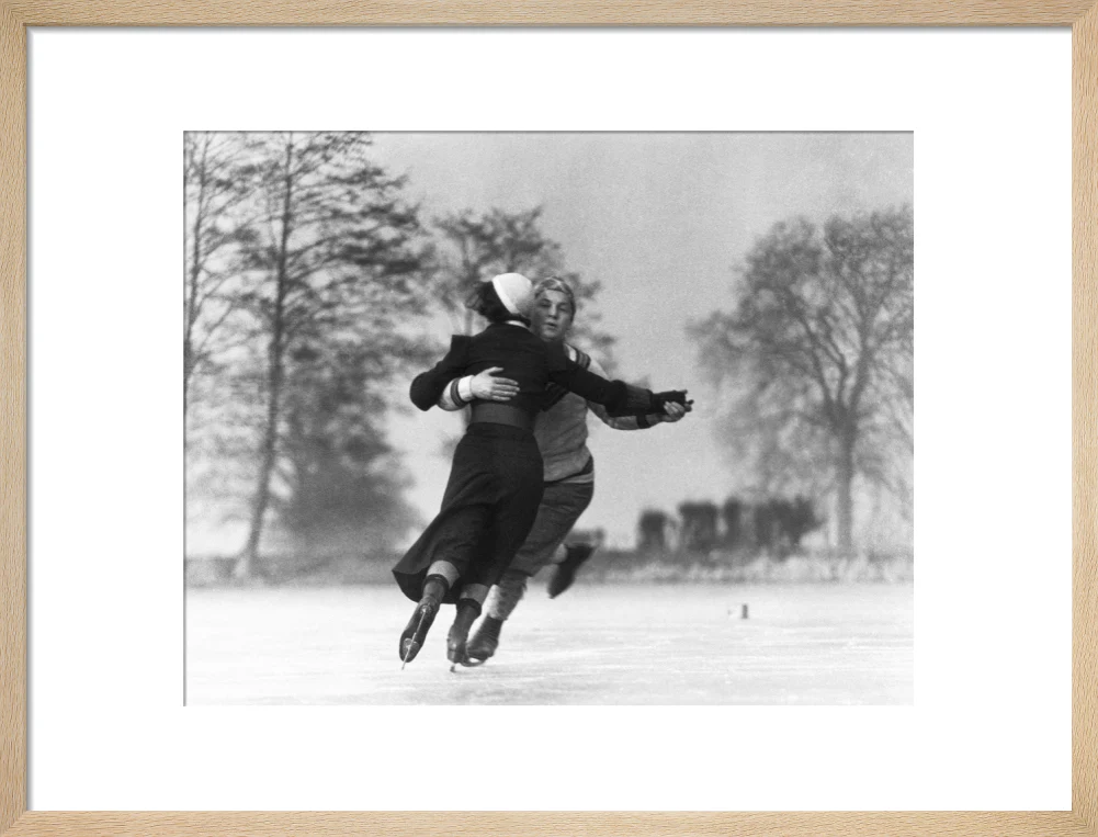 Couple skating on an ice rink, c 1930s. - Image 49