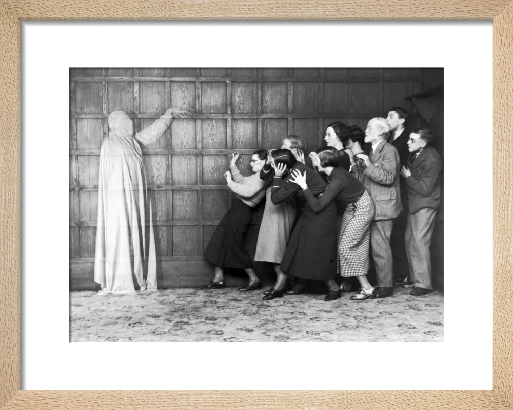 People 'cowering in fear' at the sight of a ghost, c 1920s. - Image 39