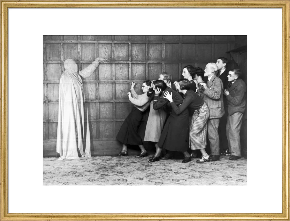 People 'cowering in fear' at the sight of a ghost, c 1920s. - Image 53