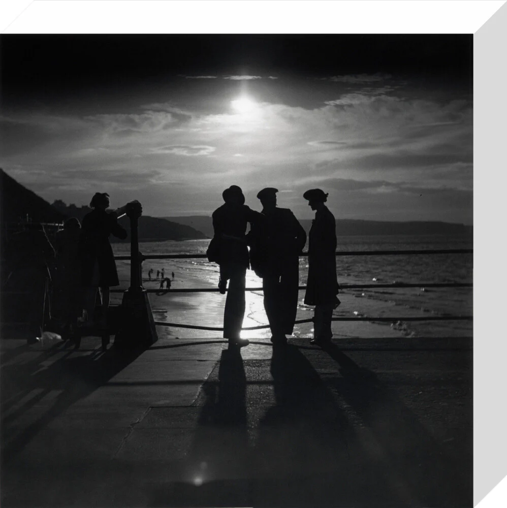 Figures silhouetted by the moon on a promenade, c 1930s. - Image 31