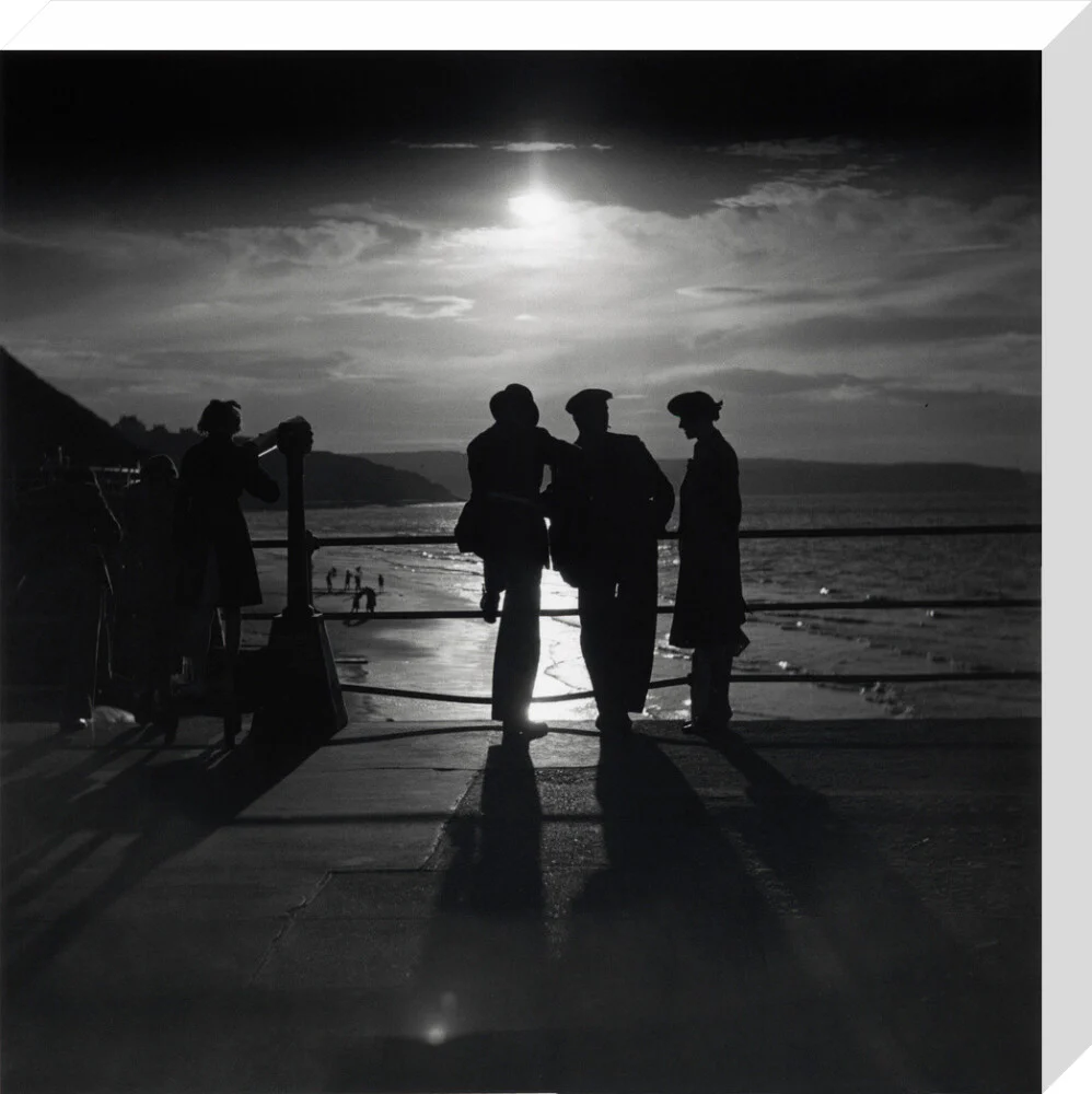 Figures silhouetted by the moon on a promenade, c 1930s. - Image 65