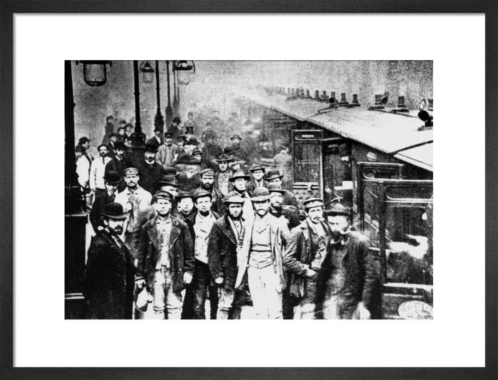 Workmen waiting at Liverpool Street Station, 25 October 1884. - Image 46