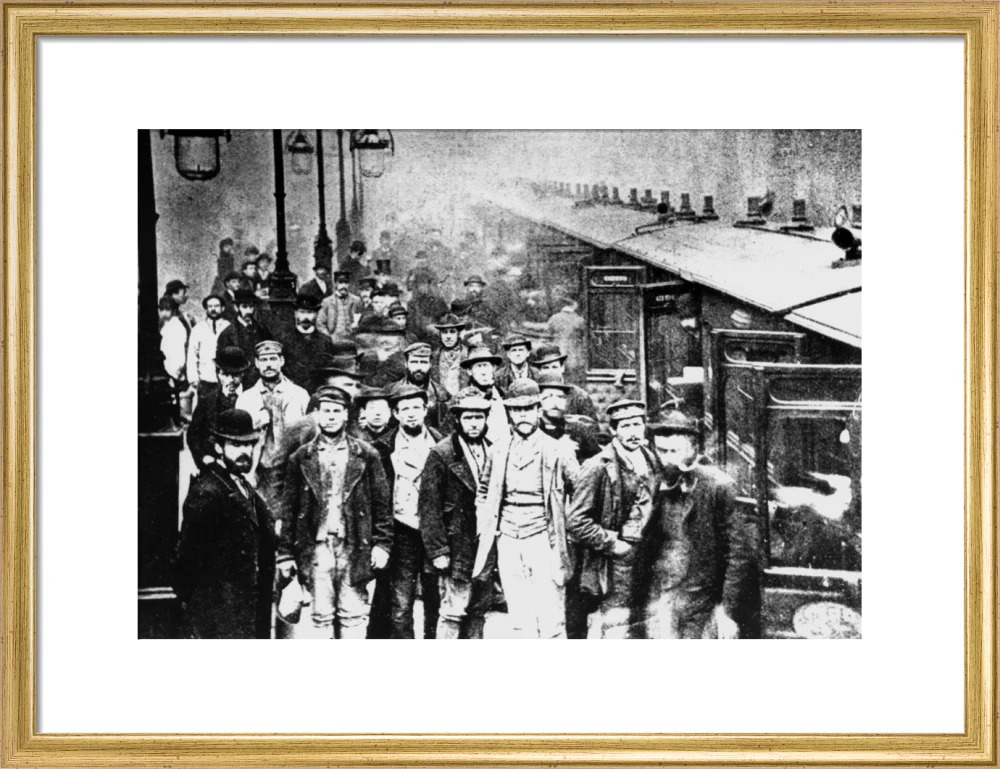 Workmen waiting at Liverpool Street Station, 25 October 1884. - Image 48