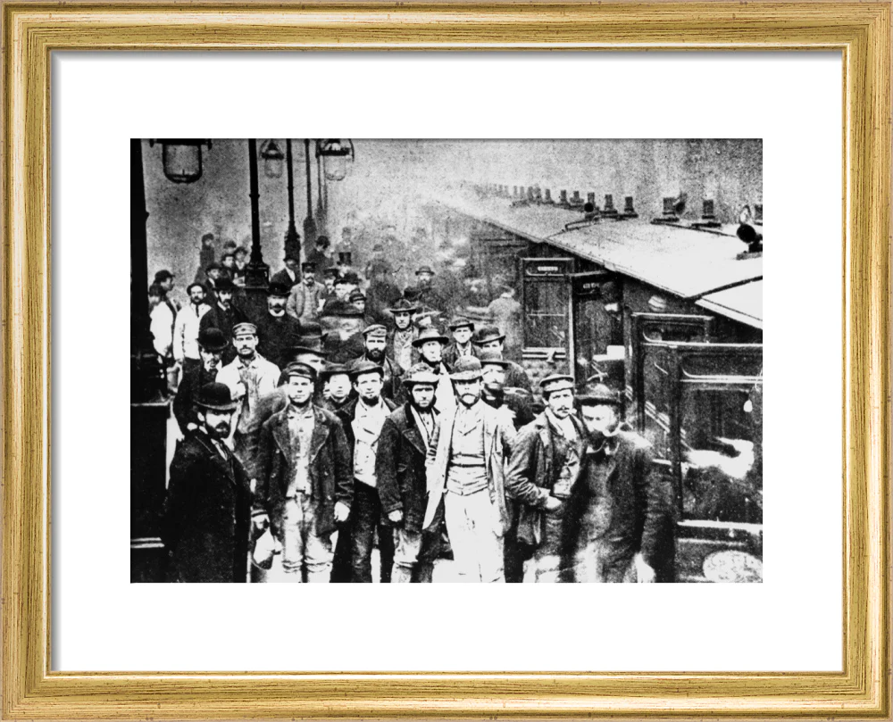Workmen waiting at Liverpool Street Station, 25 October 1884. - Image 5
