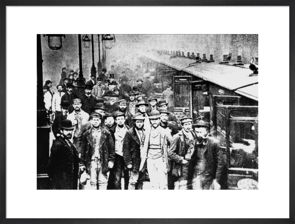 Workmen waiting at Liverpool Street Station, 25 October 1884. - Image 51