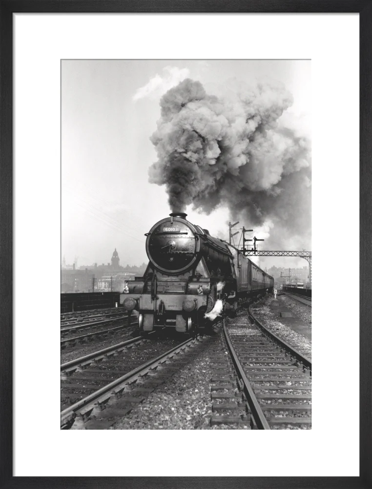 'Flying Scotsman' A3 Class steam locomotive leaving Leeds station, 1956. - Image 13