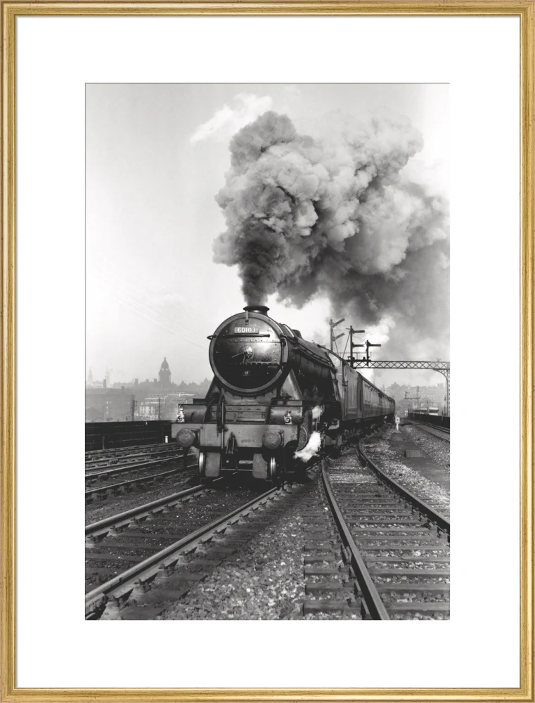 'Flying Scotsman' A3 Class steam locomotive leaving Leeds station, 1956. - Image 25