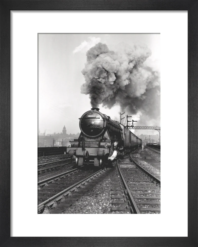 'Flying Scotsman' A3 Class steam locomotive leaving Leeds station, 1956. - Image 3