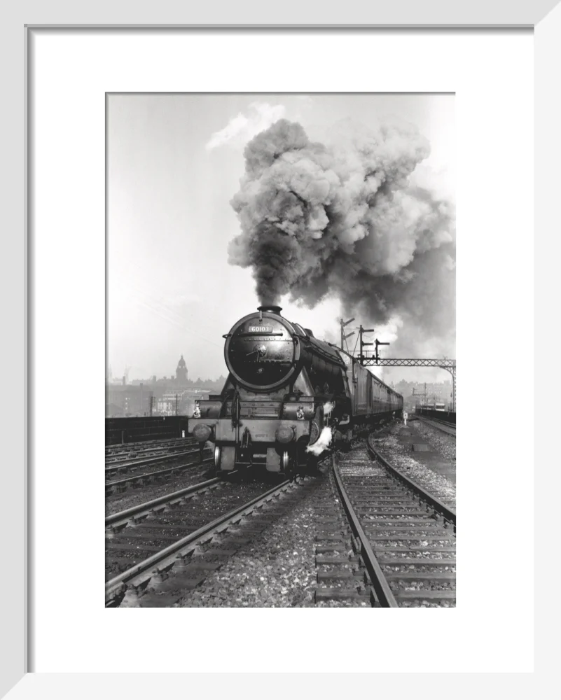 'Flying Scotsman' A3 Class steam locomotive leaving Leeds station, 1956. - Image 4