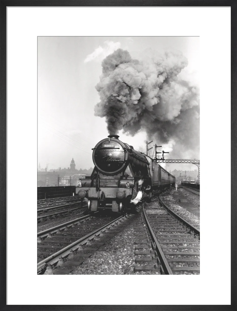 'Flying Scotsman' A3 Class steam locomotive leaving Leeds station, 1956. - Image 51