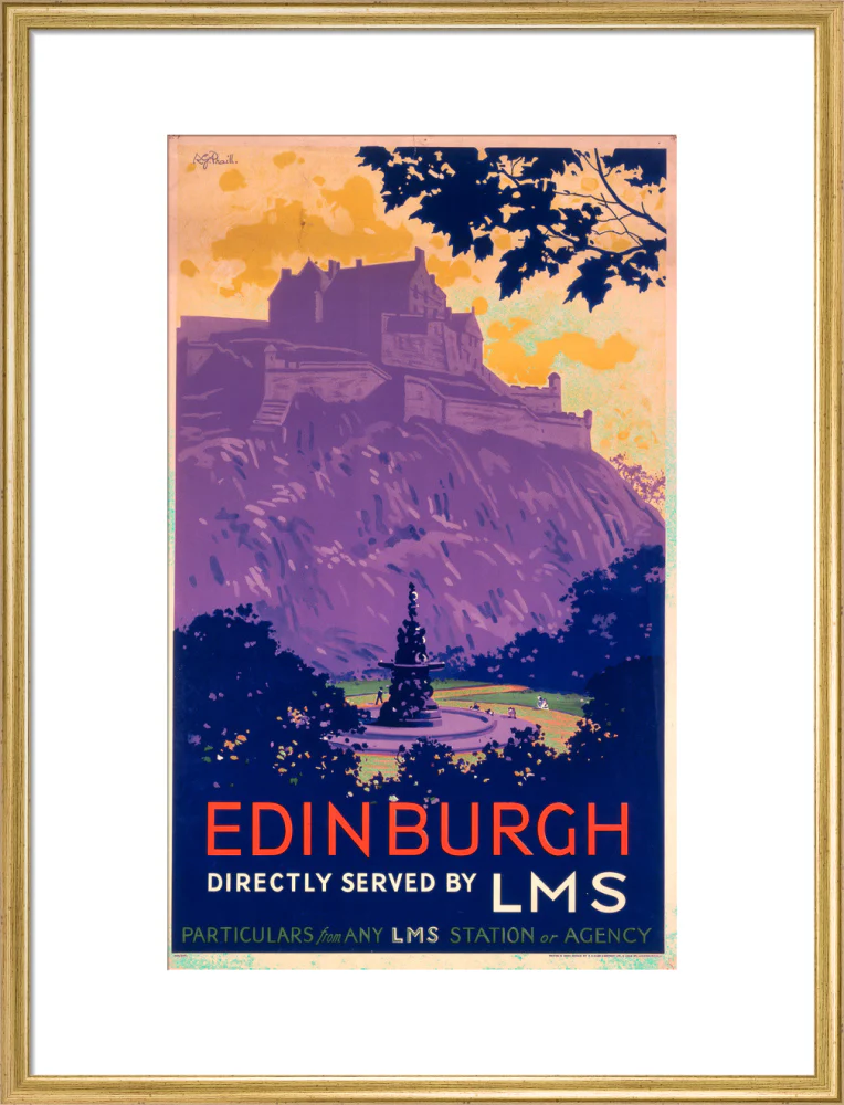 'Edinburgh, directly served by LMS', poster, c 1930s. - Image 20