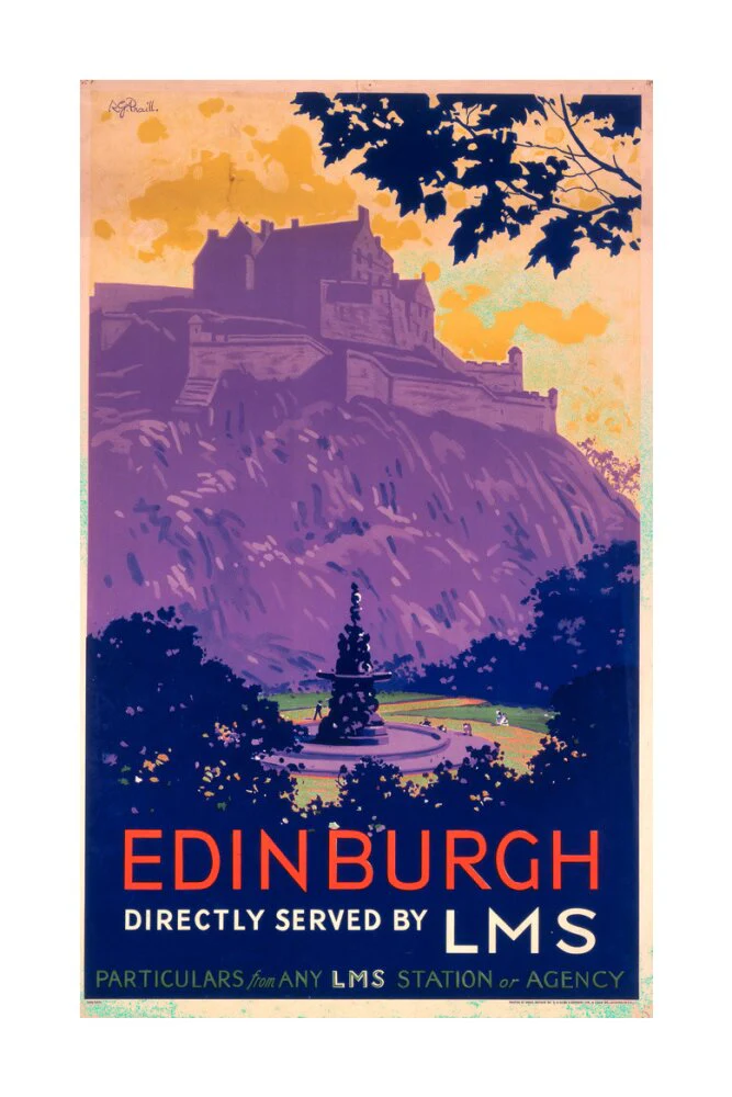 'Edinburgh, directly served by LMS', poster, c 1930s. - Image 29