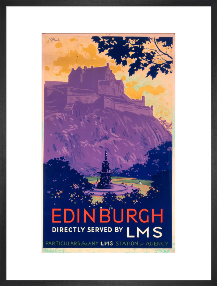 'Edinburgh, directly served by LMS', poster, c 1930s. - Image 51